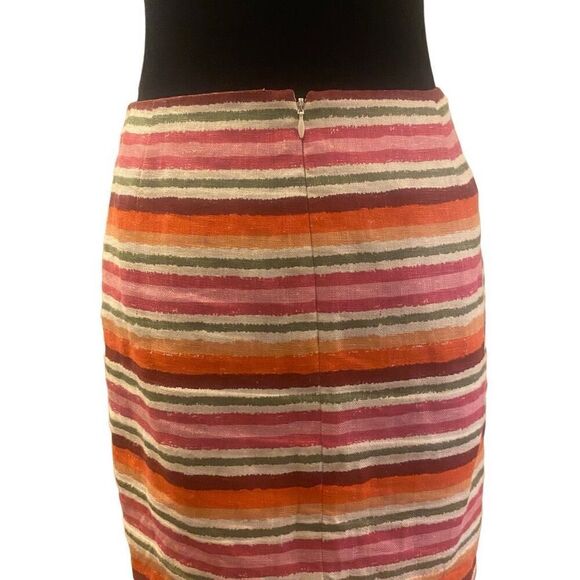 Talbots Multicolor Stripe Linen Pencil‎ Skirt Size 14 - Picture 8 of 13